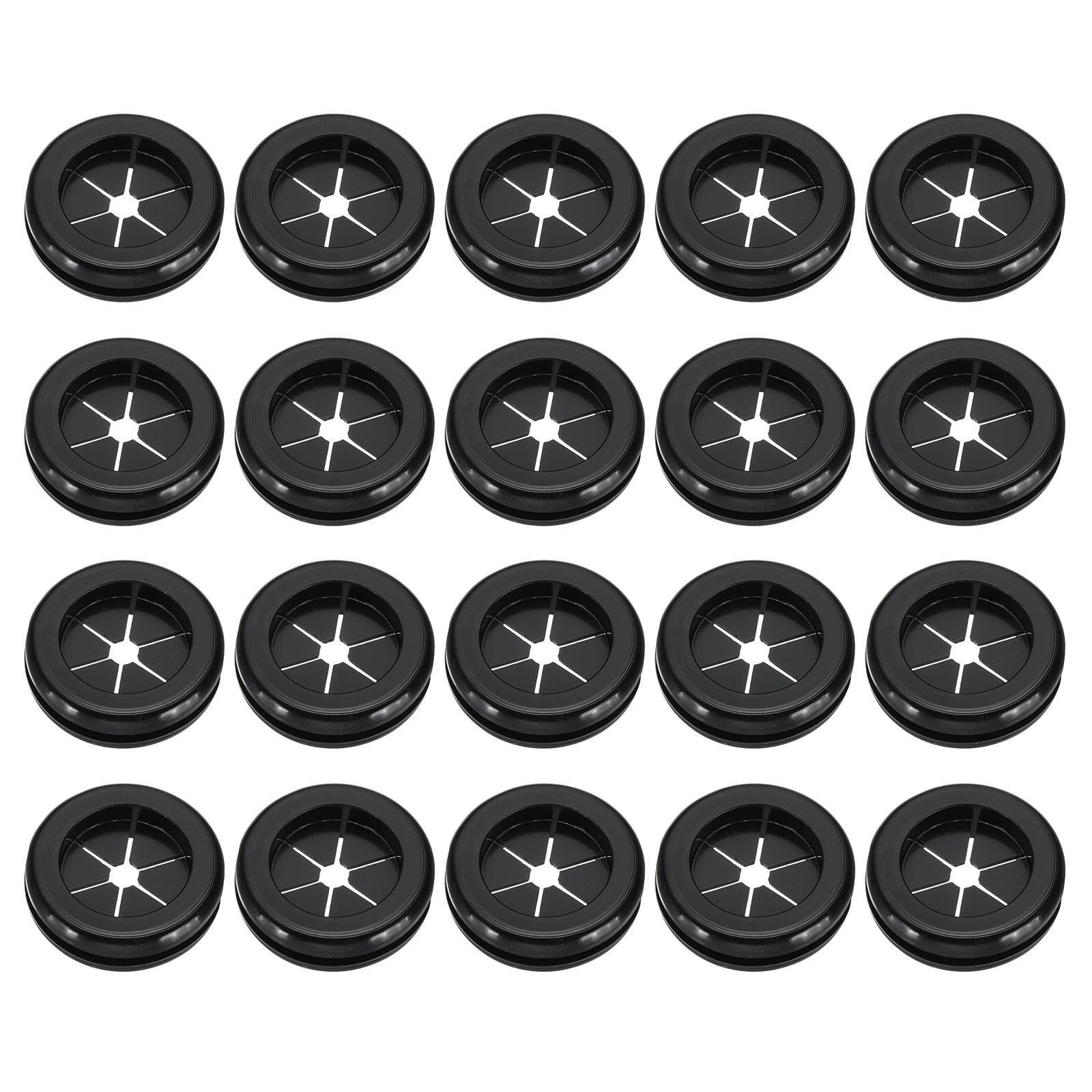 20 Pcs 5/8" Rubber Grommet Round Rubber Hole Plugs Black