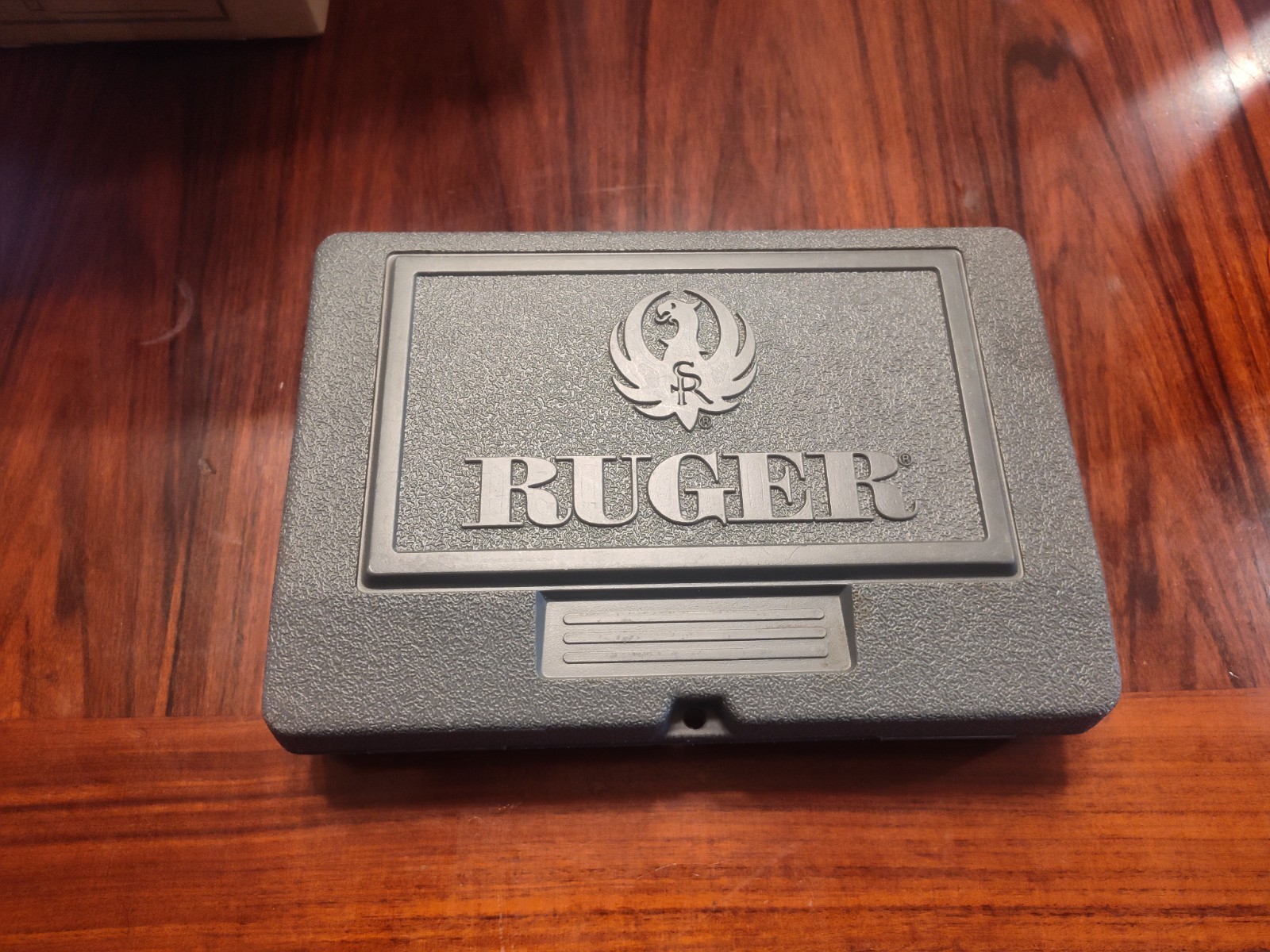Original Ruger P-85 P-89 Semi-Auto Pistol Gray Polymer Storage Box Case w/ Lock