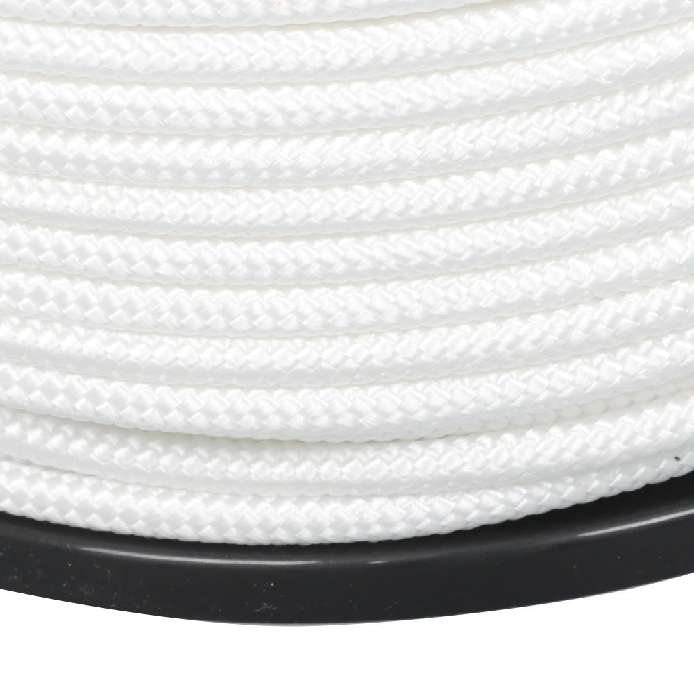 1/4 Inch Nylon Rope 500 Foot Spool 100% Nylon Solid Braid Rope Dyeable White
