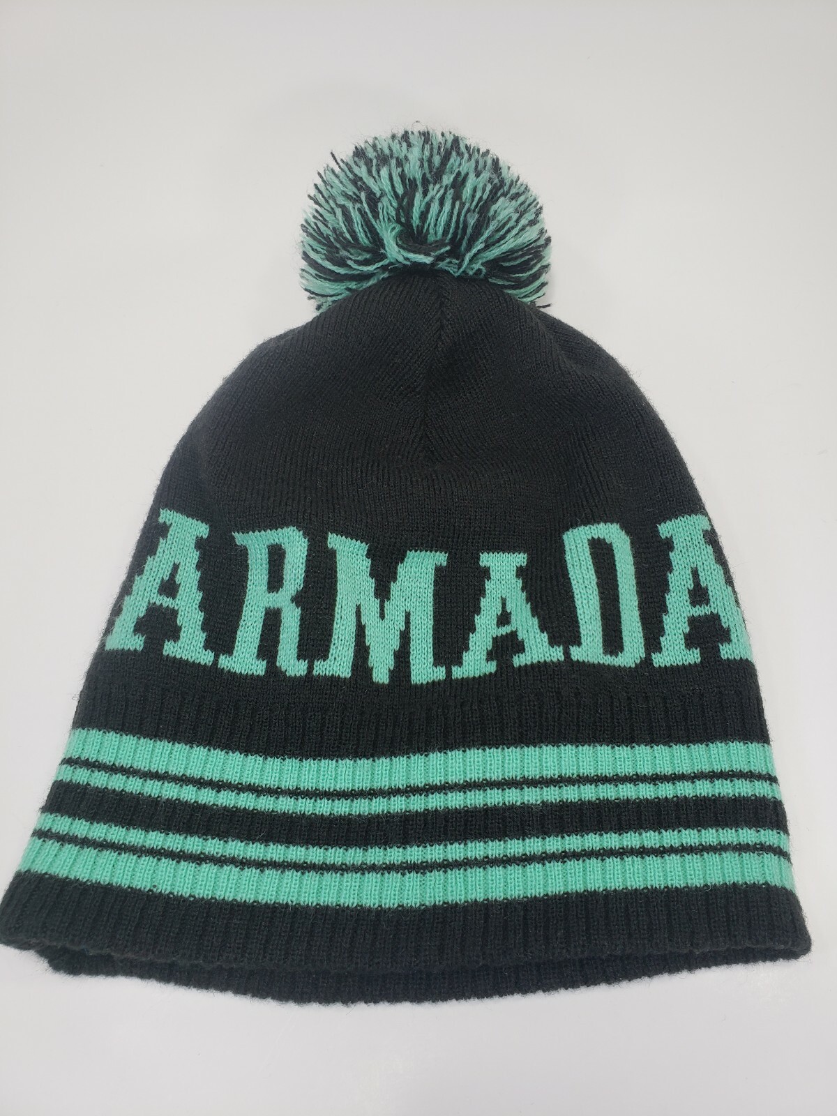 Armada Winter Toque Beanie Turquoise/ Black Pompom One Size