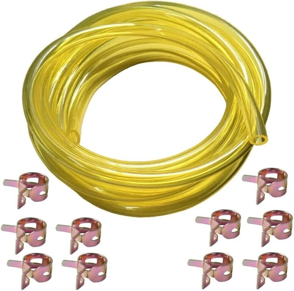 10 Ft Long Fuel Line Fuel Hose Fuel Tube 11/64" ID x 5/16" OD 4.5x8mm with Clamp