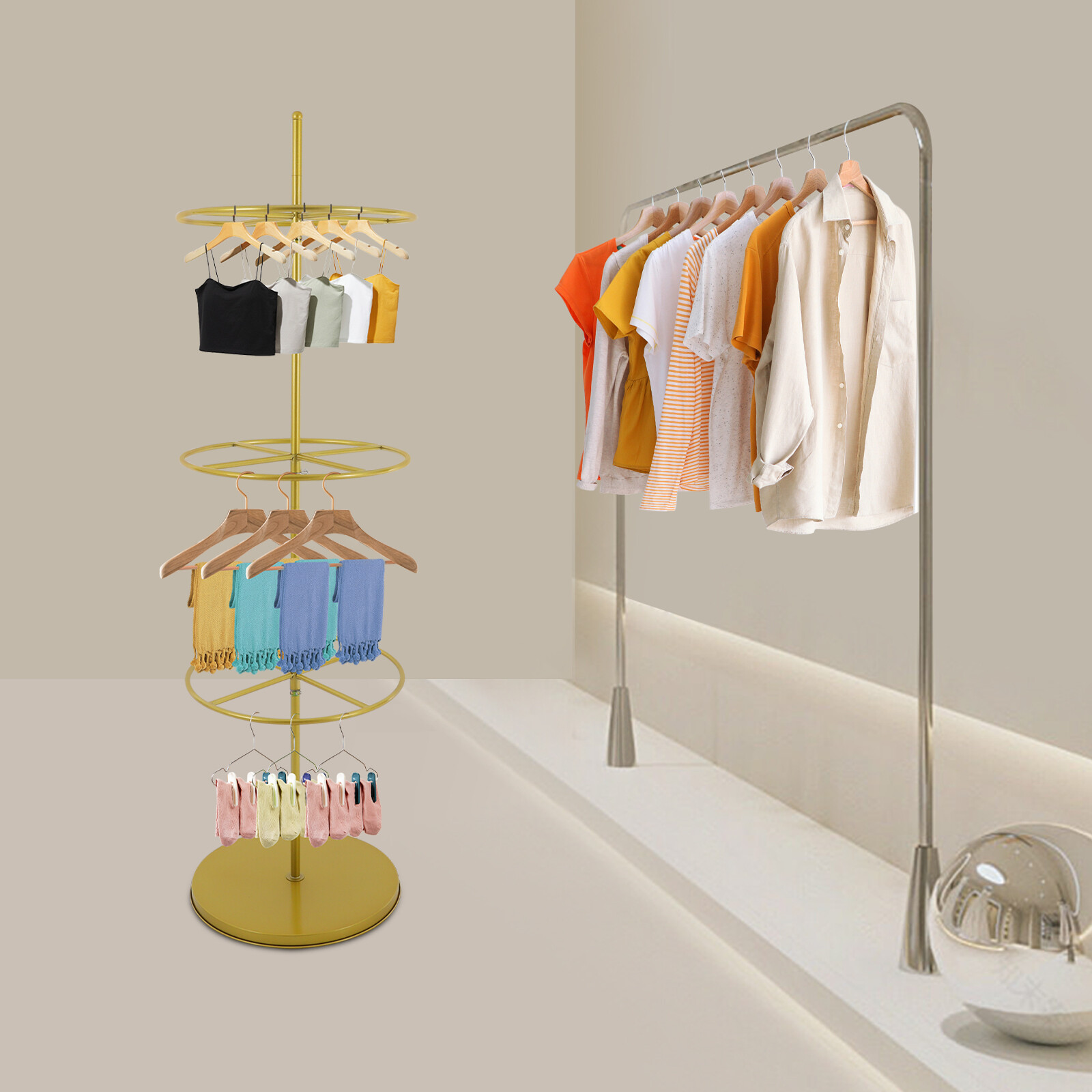 Store Rotatable Retail Round Dispaly Rack for Bra, Shorts, Socks, Underwear NEW