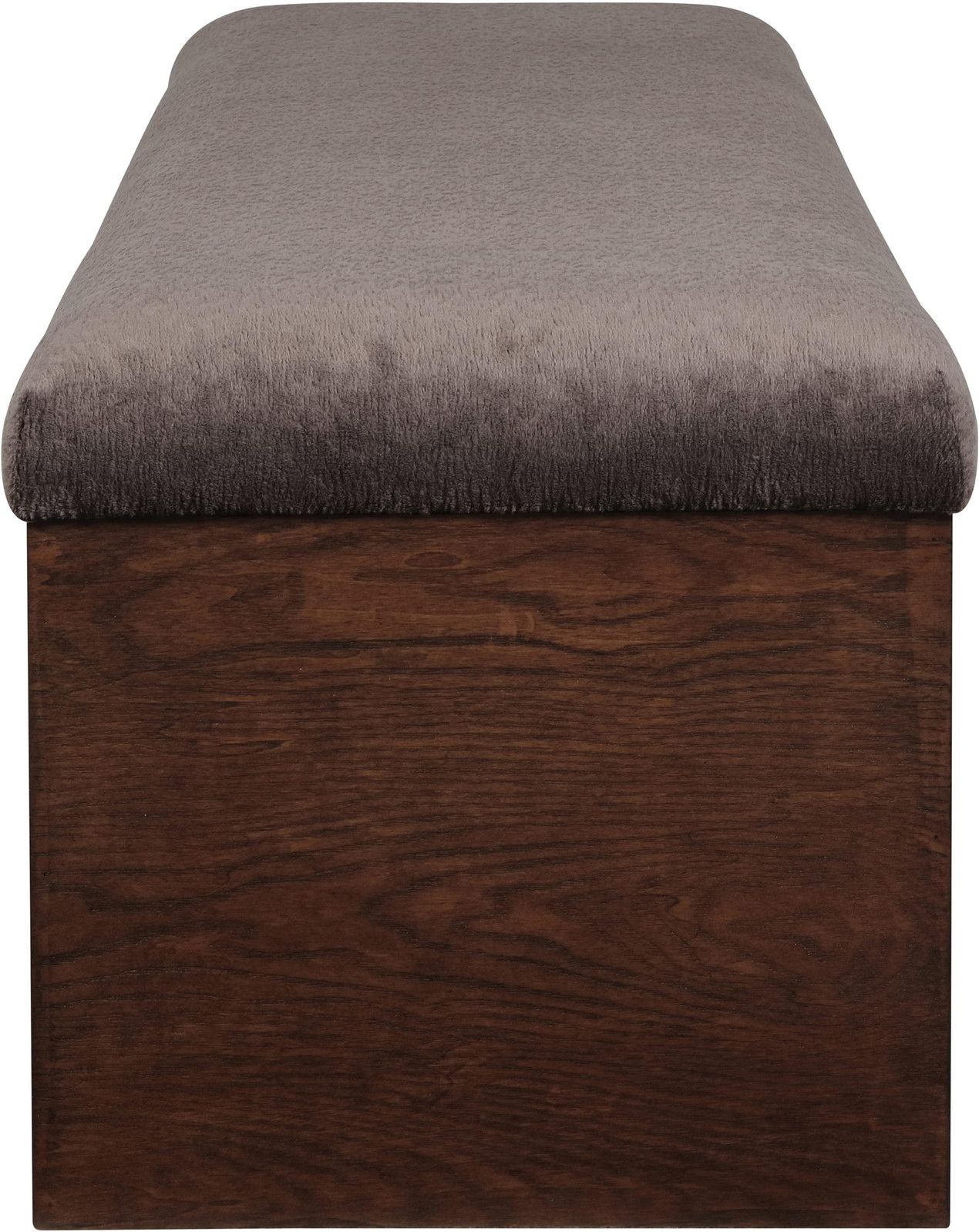 Meridian Furniture Lawson Brown Velour Fur Fabric Bench