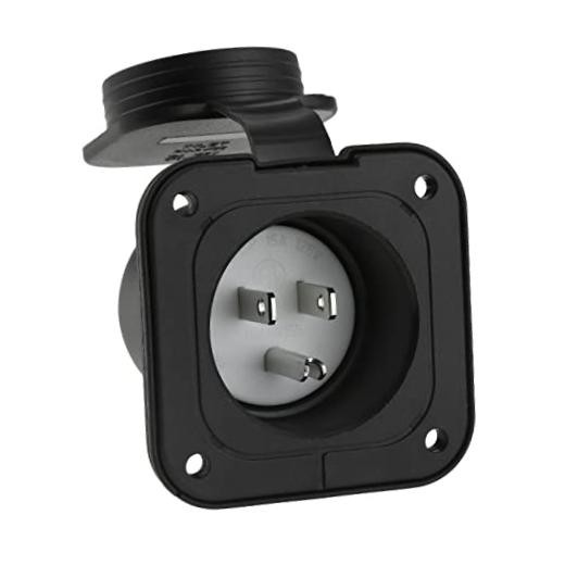 15 Amp Flanged Inlet, 125V NEMA 5-15P Shore Power Inlet Receptacle, AC Port