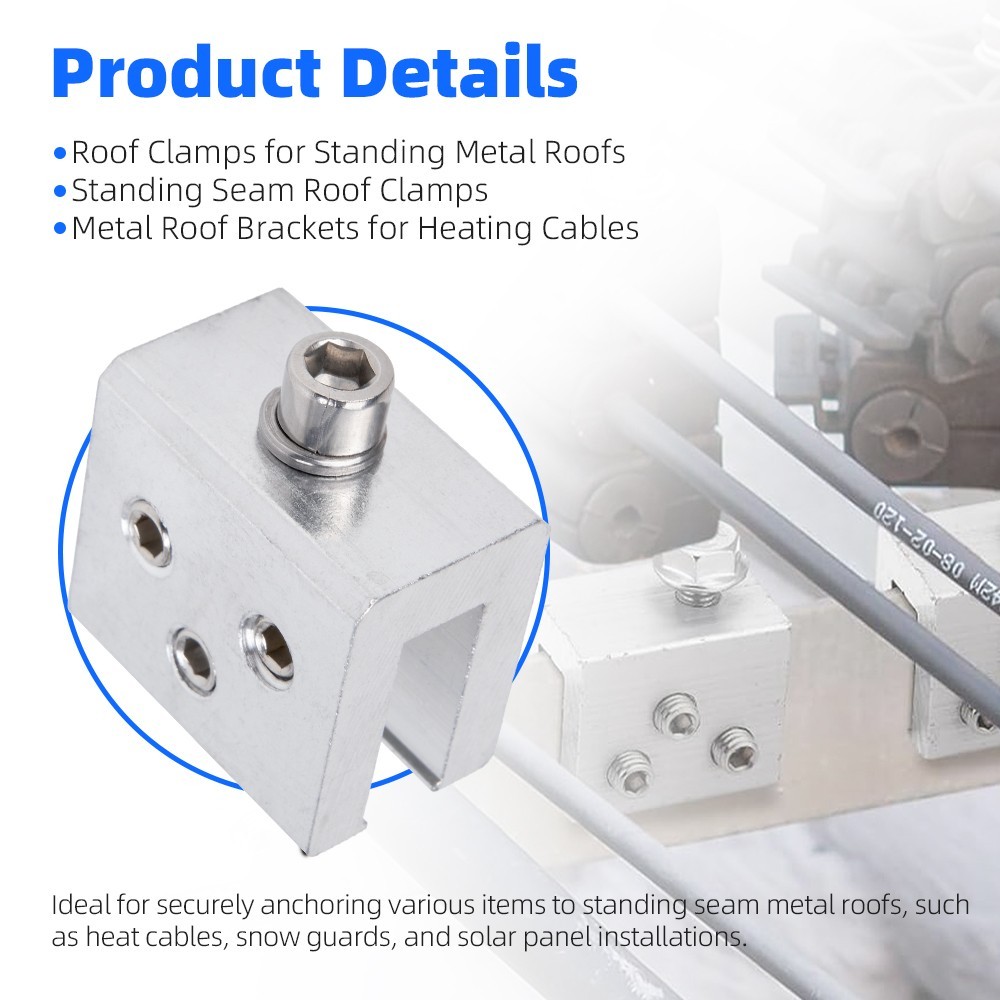 24pcs Standing Seam Metal Roof Clamp Bracket Solar Panel Installation Racking