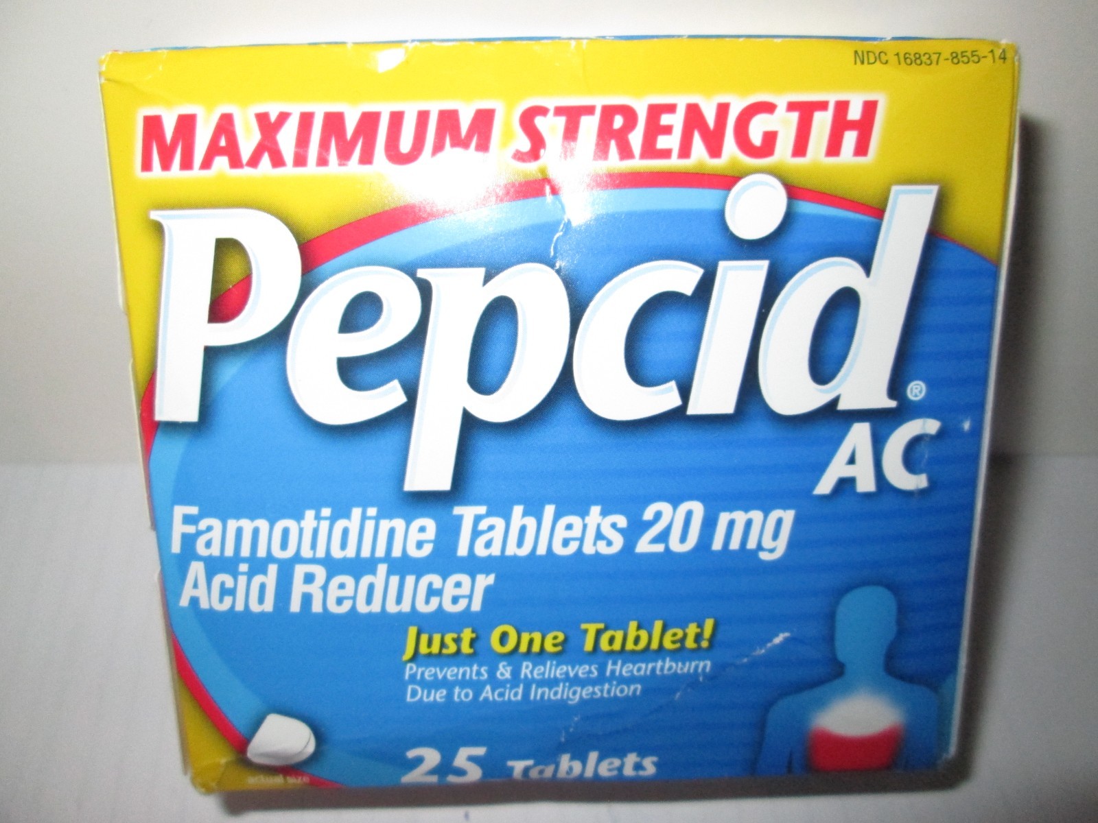 Pepcid AC MAXIMUM STRENGTH 20mg Famotidine Acid Reducer 25 Tabs Exp 3/2027 +