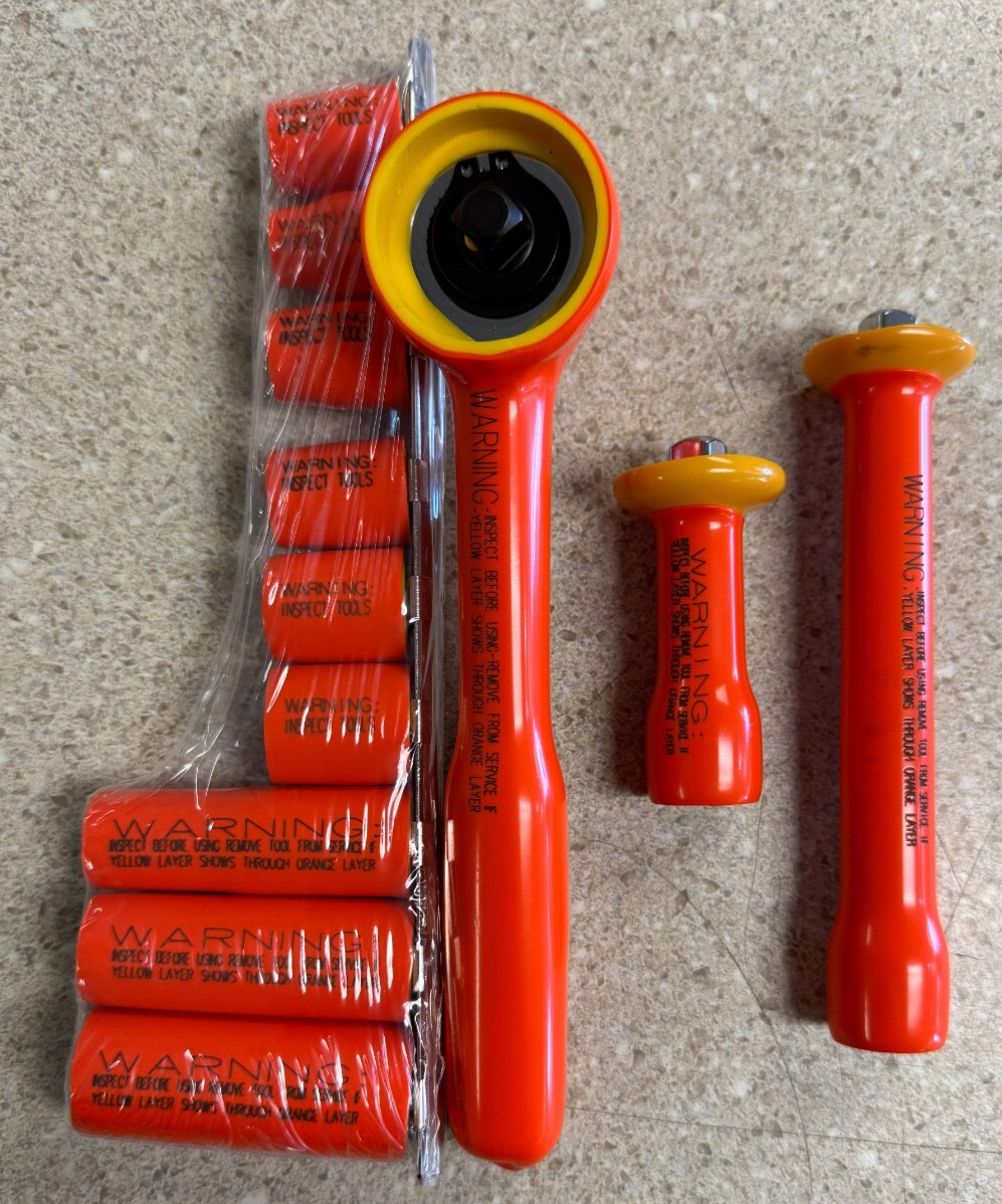 Cementex insulated tools ratchet/socket set IR38-LCSD w/ Extensions And Sockets