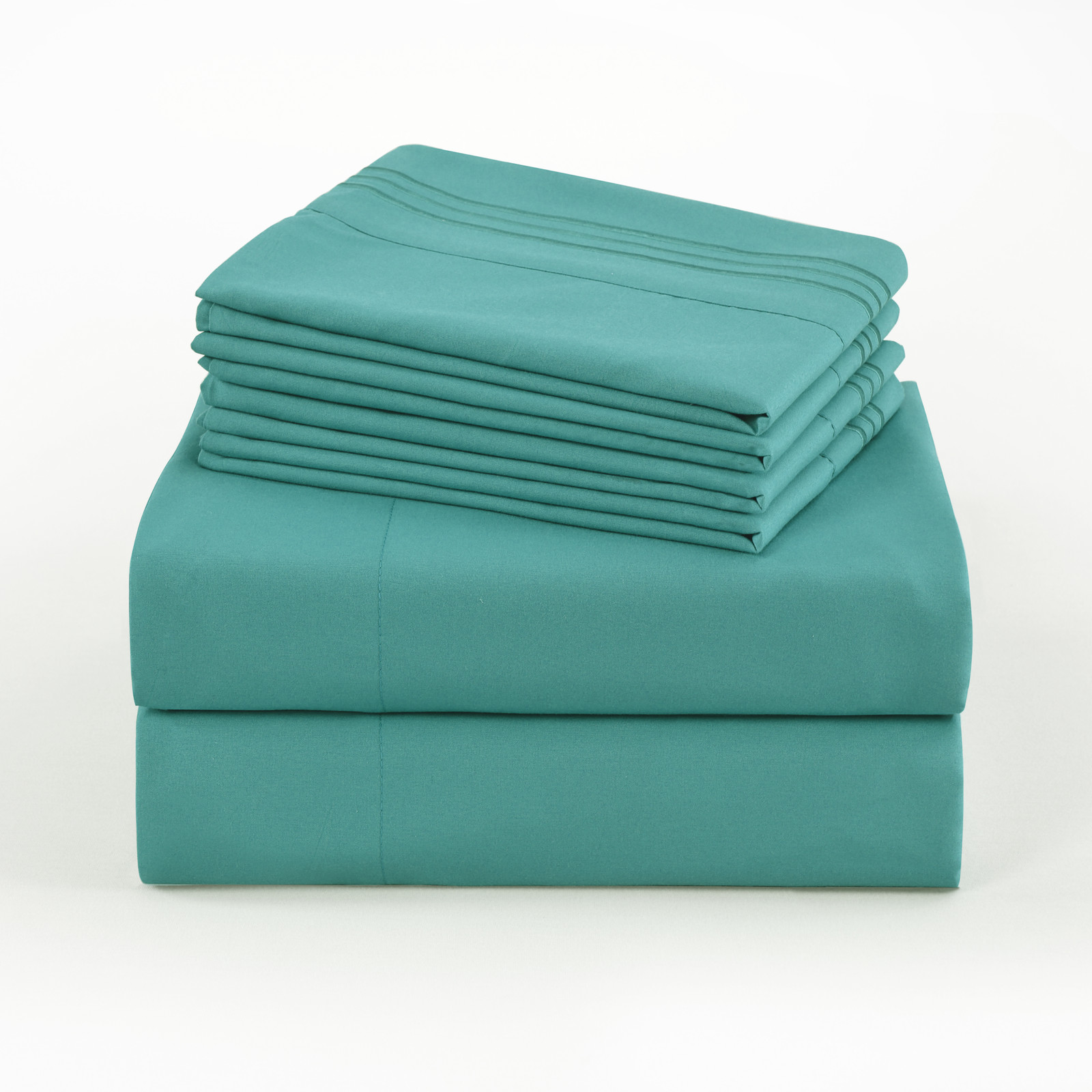 4/6 Pcs Soft Solid & Embroidery Bed Sheets Set