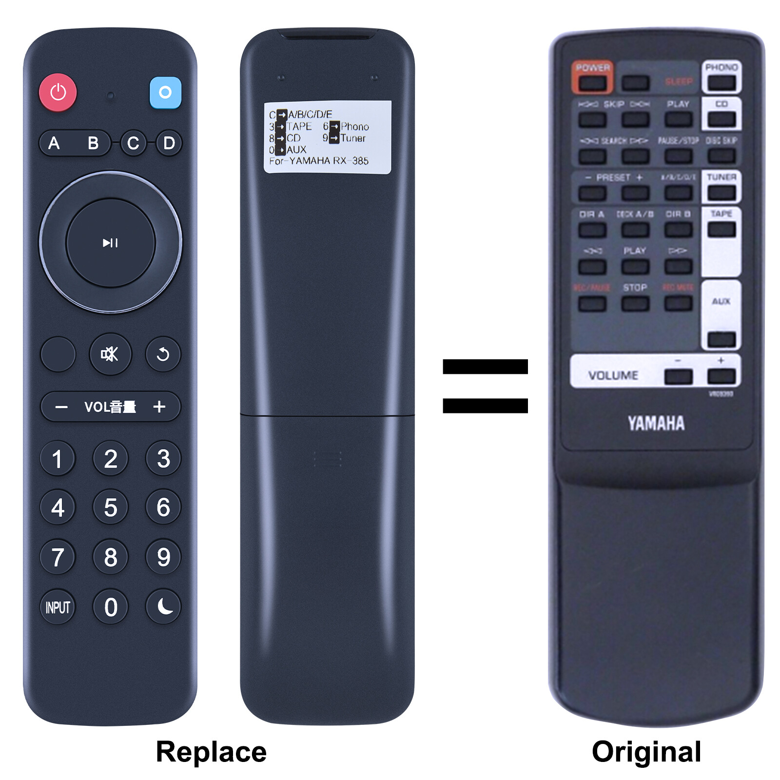 For Yamaha VR09390 Stereo Receiver Replace Remote Control RX385 RX-385