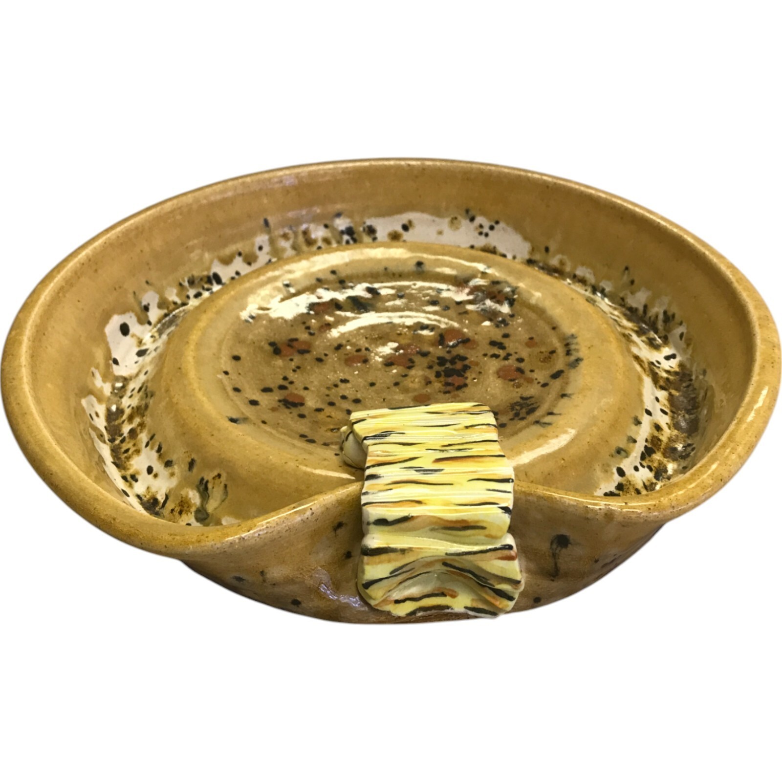 Suzie Schnellenberger Linen Wetting Yarn Bowl 2012 Brown Round Stoneware