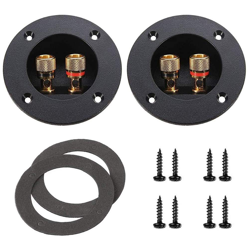 YTYKINOY 2 Pcs Black 3" Round 2-Way Speaker Box Terminal 3 inches,