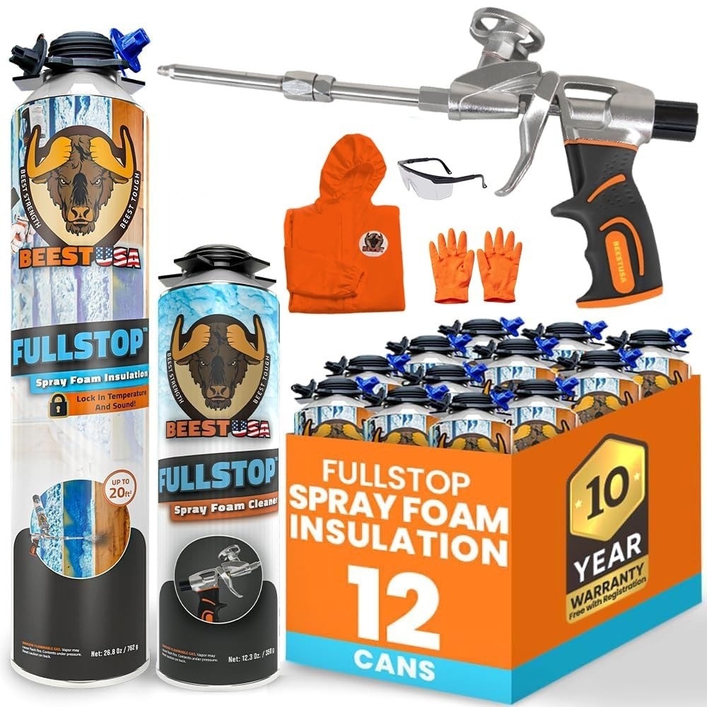 Spray Foam Insulation Kit 240 Board Feet for Walls Attic Heat and Acoustic