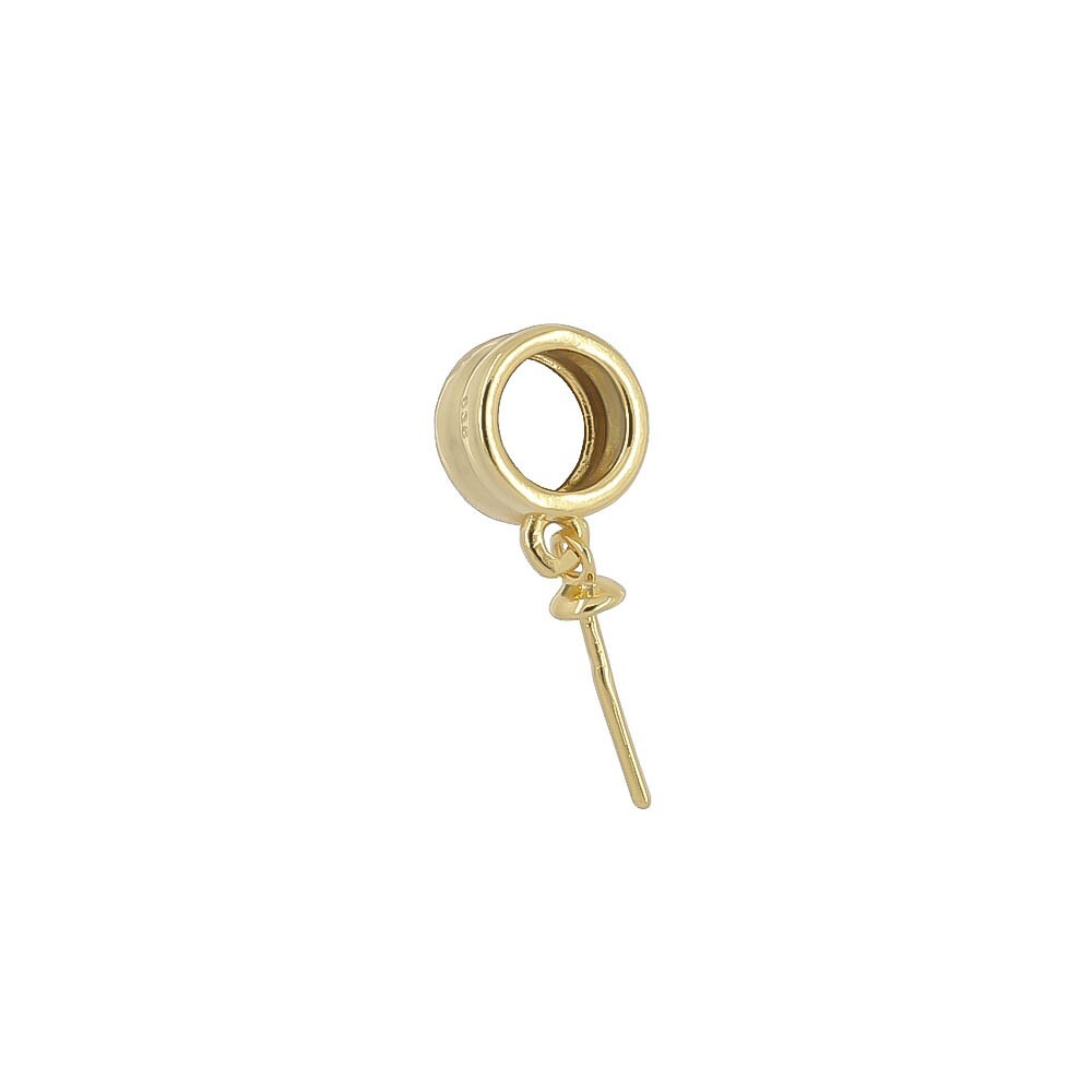 Gold Plated Sterling Silver European Pearl Pendant Charm Connector Bail #97013