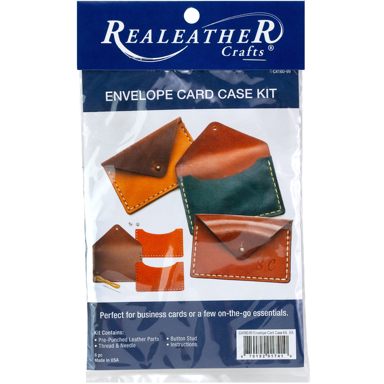 Realeather(R) Crafts Card Case Kit-Envelope - 3 Pack