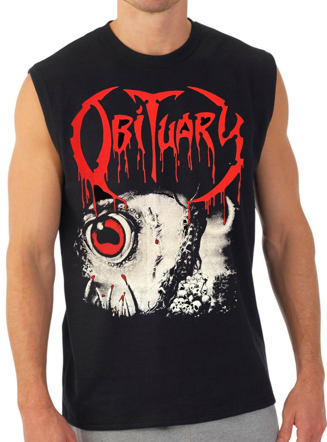Obituary Chopped in Half American Death Metal Band Men's Black Muscle Shirt