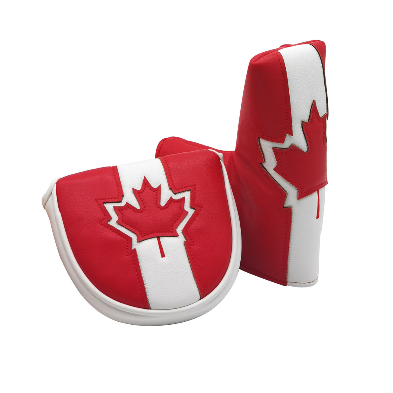 Canada Flag Red Maple Leaf Design Golf Putter Club Headcover Mallet/Blade Choose