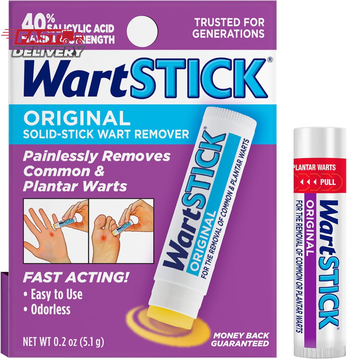 Wartstick Maximum Strength Salicylic Acid Solid-Stick Common and Plantar Wart Re