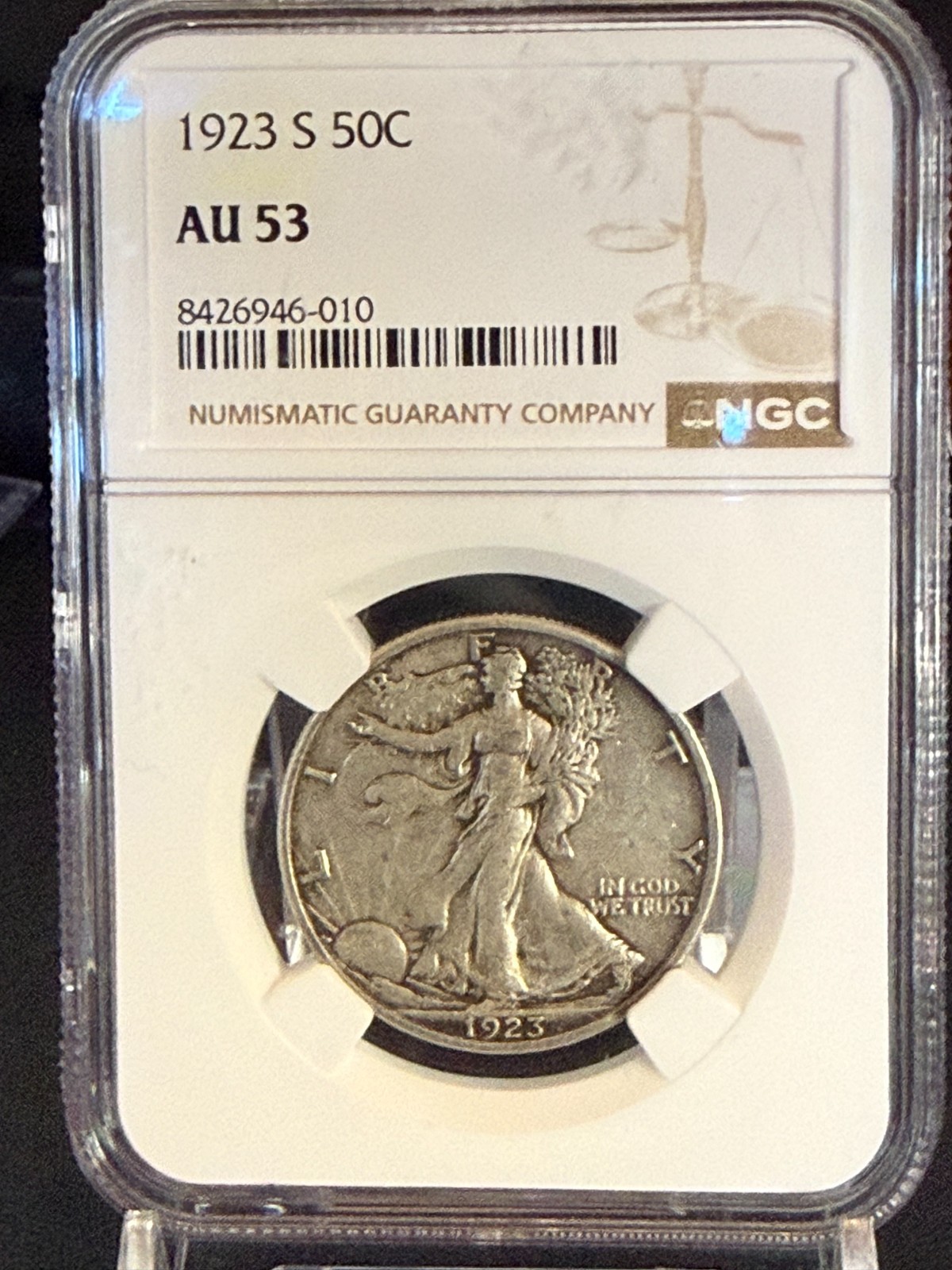 1923-S Walking Liberty Half Dollar NGC AU53 Series Key*** Tough In All Grades***