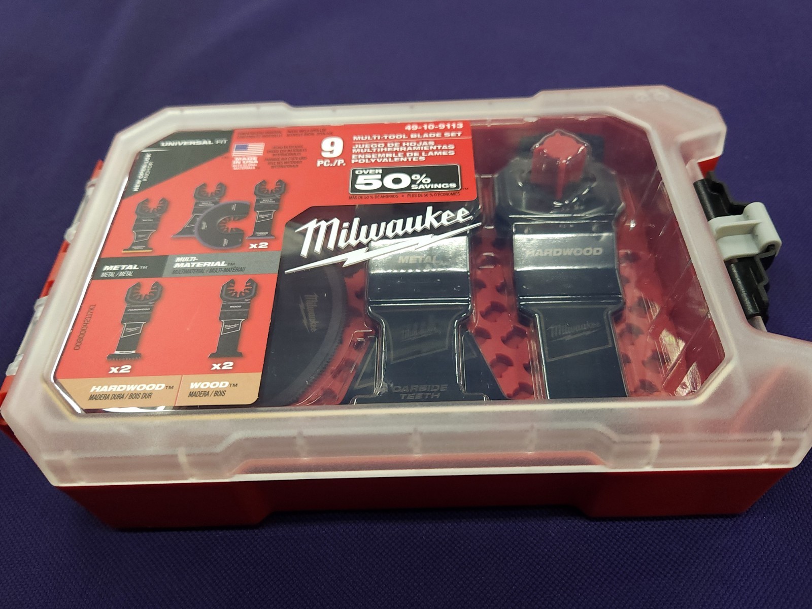 Milwaukee 49-10-9113 9 PC Universal Fit Oscillating Multi-Tool Blade Set - NEW