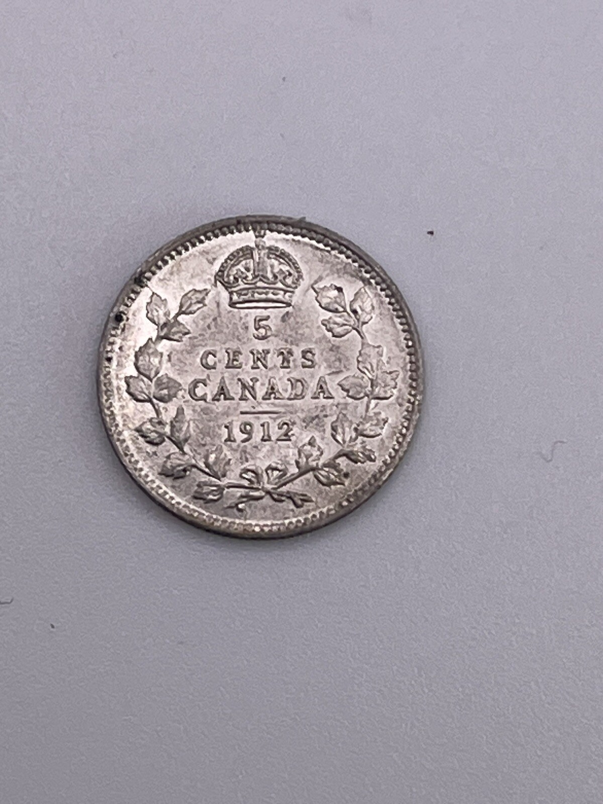 Canada Silver 1912 5 Cent Coin High Grade