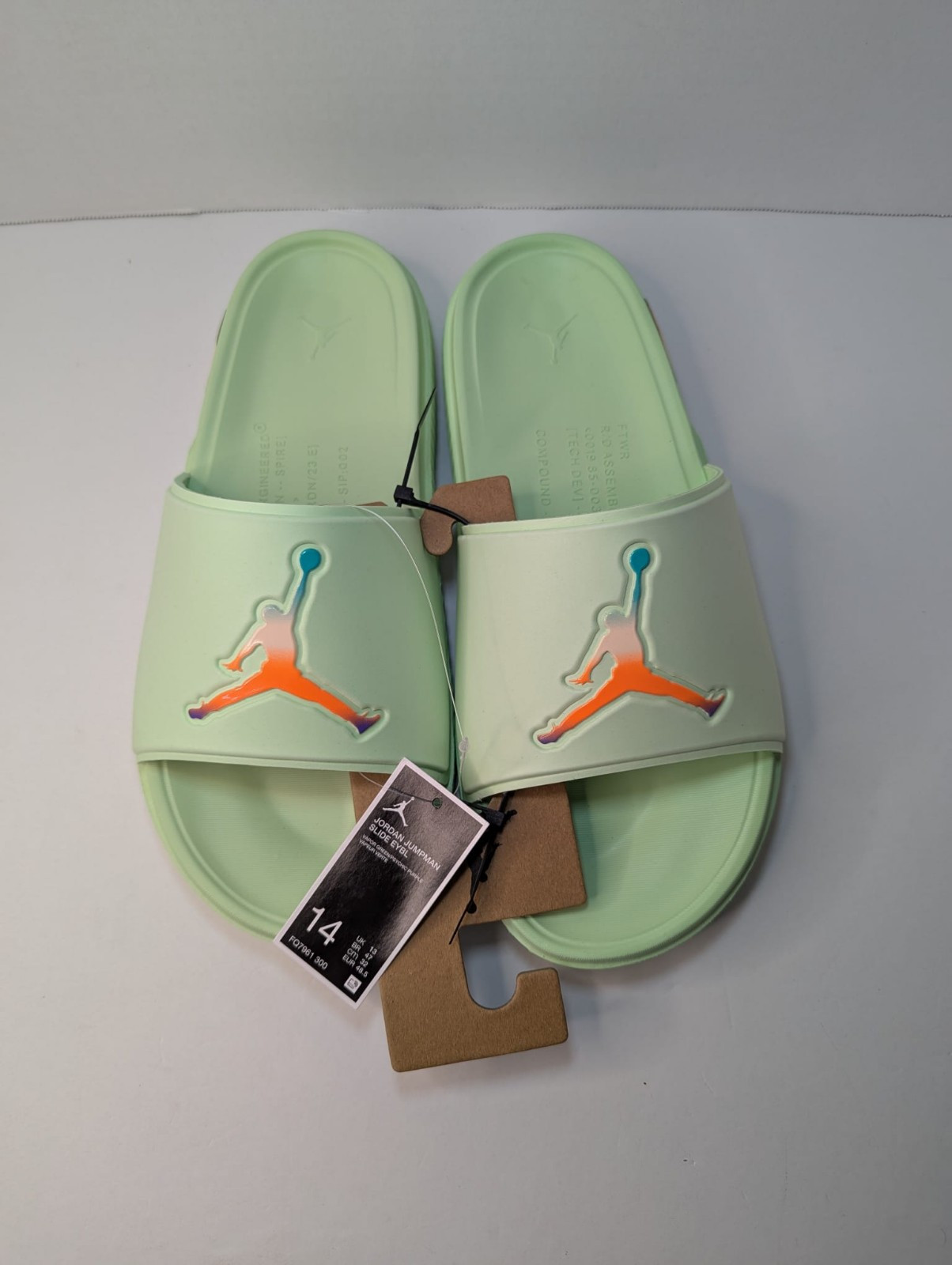 New Nike EYBL Calm Slides Sandals Mint Green Family PE FQ7961-300 Size 14