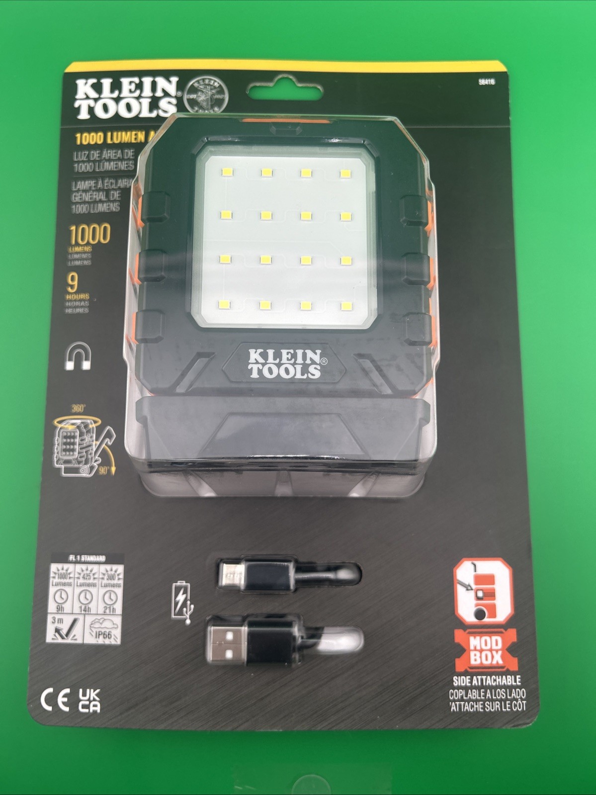 🔥NEW🔥 Klein Tools 1000 Lumen Light-9hr Battery Life-Magnetic Stand-#56416