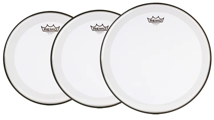 Remo Powerstroke P4 Clear Tom Drumhead Bundle - 12/13/16 inch