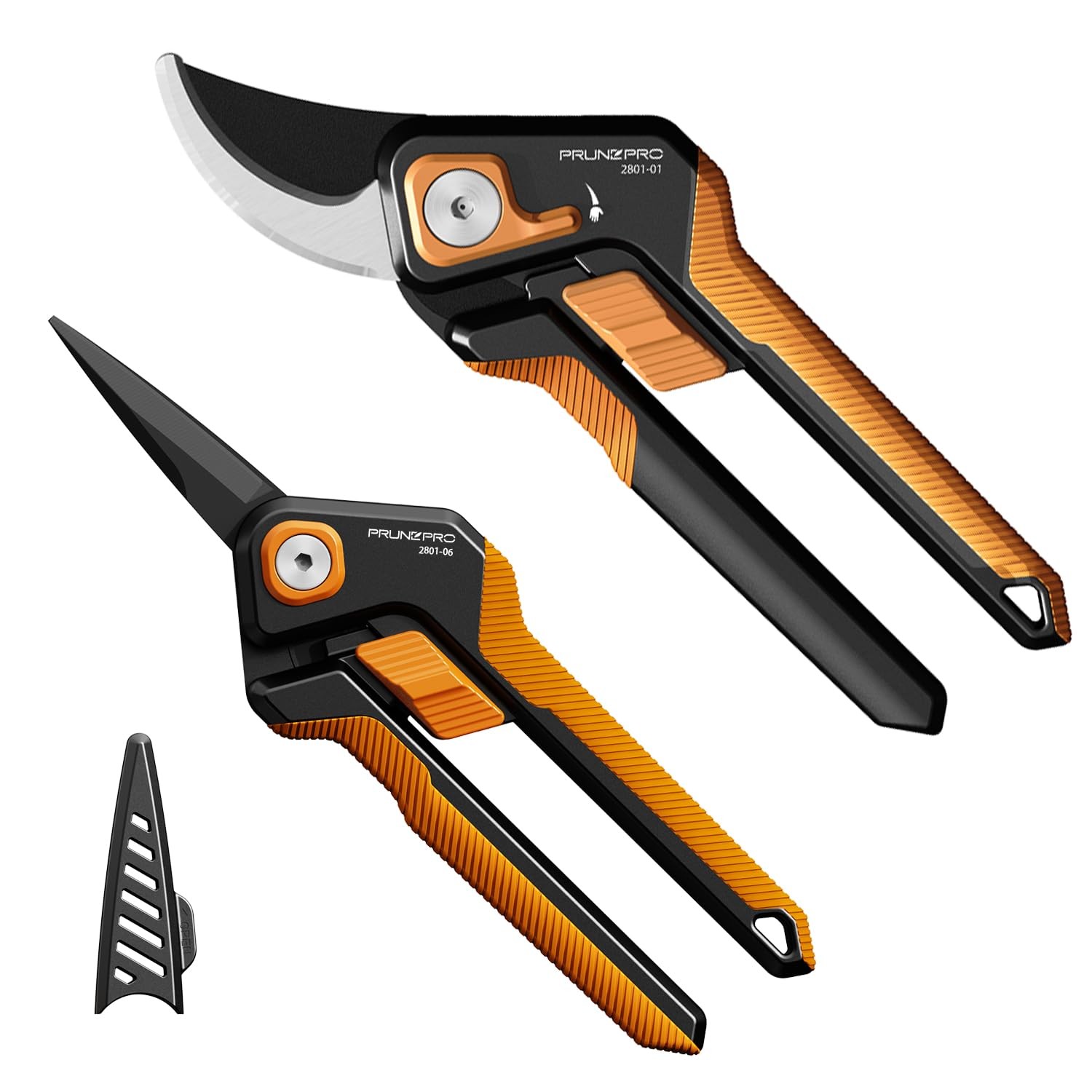 PrunePro Pruning Shears Gardening Scissors Set Professional Hand Orange