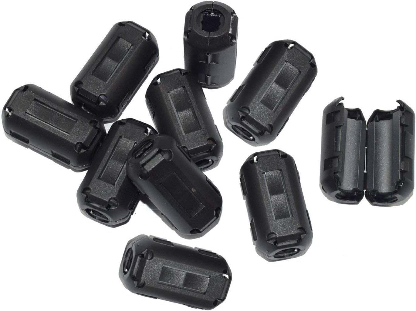 Pack of 10 Snap on Ferrite Core Bead Choke Ring Cord RFI EMI Noise Suppressor...