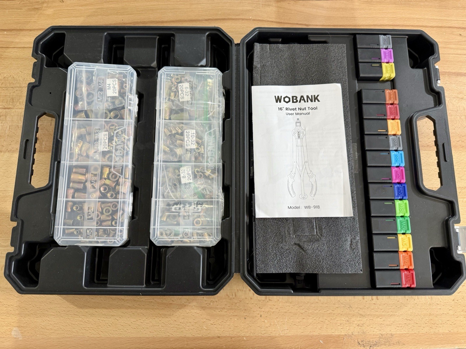 WOBANK 16” RIVET NUT TOOL KIT [Missing Pieces: See Pics/description]