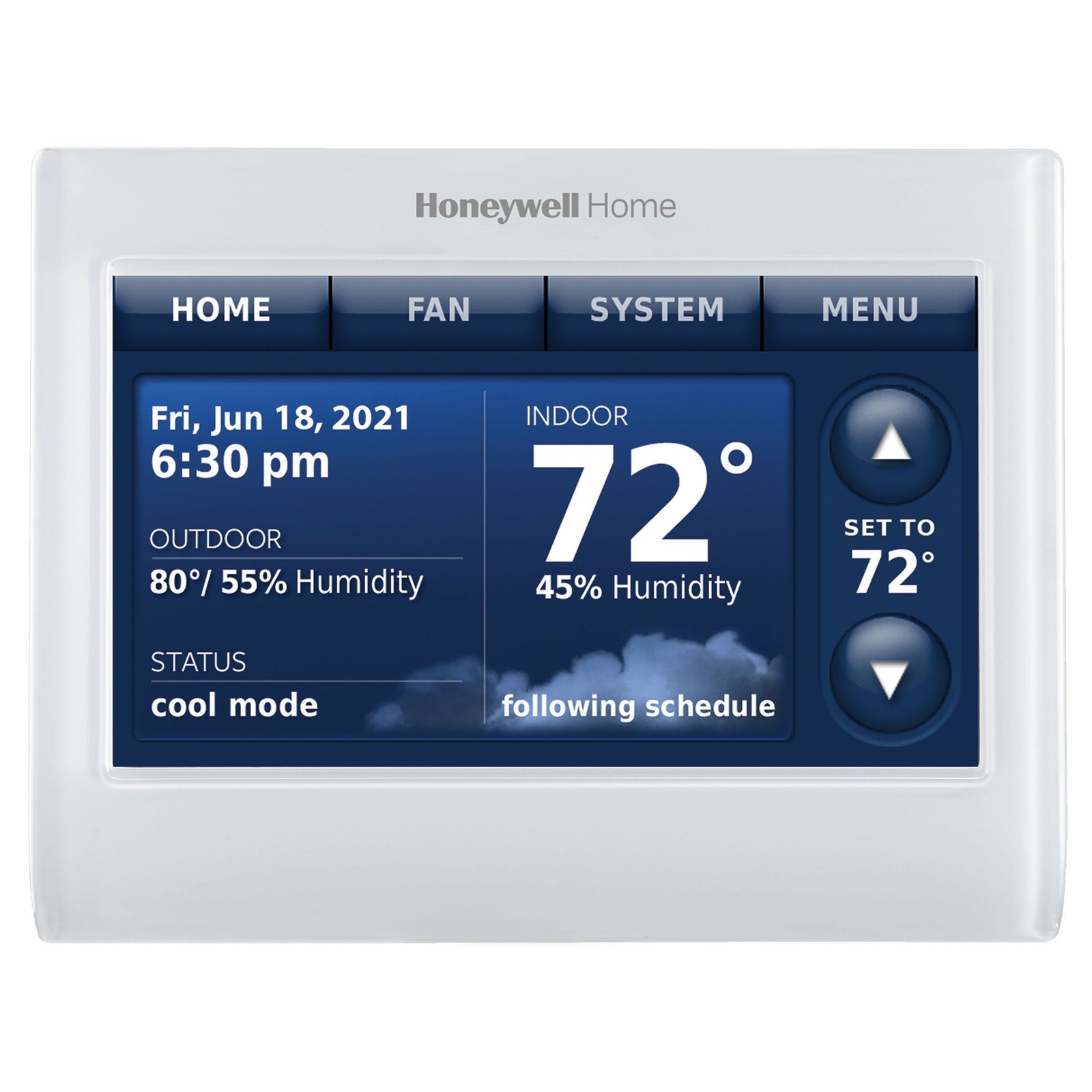 Honeywell THX9421R5021WW 2 Wire IAQ High Definition Touch Screen Thermostat with