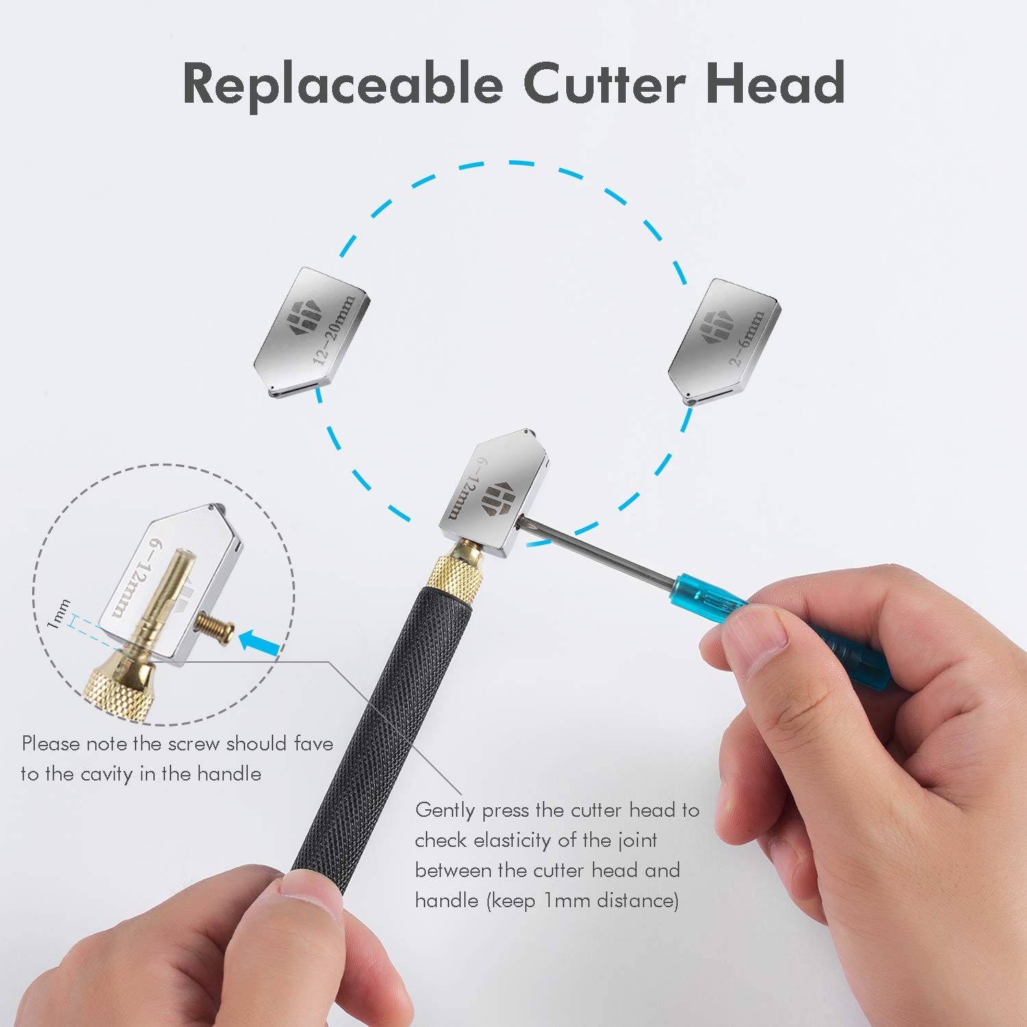 Glass Cutter Tool with Automatic Oil Feed - 2mm-20mm, Ideal for Mirrors,...