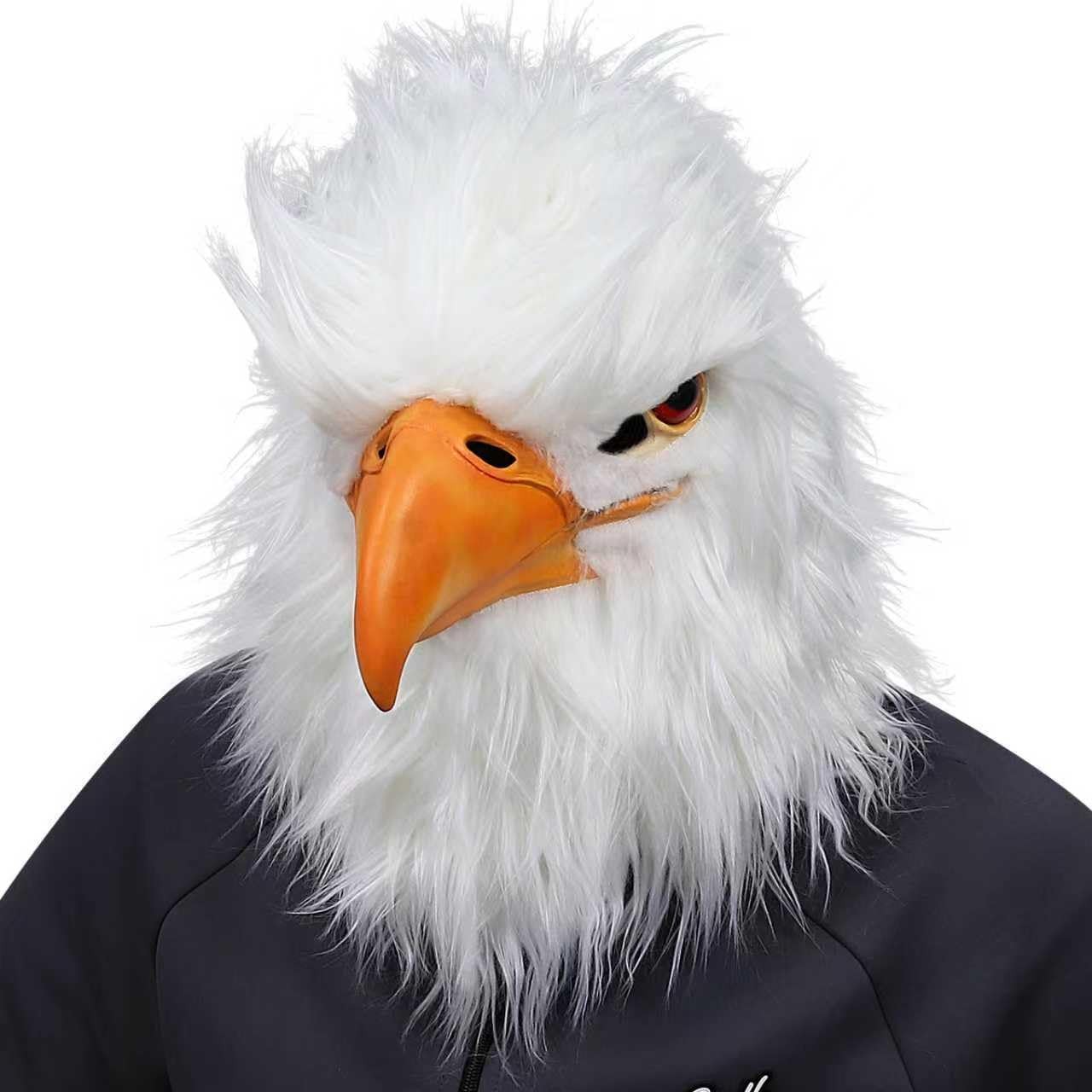 MOKRY PARTY White Eagle Head Mask Animal Bird Large,