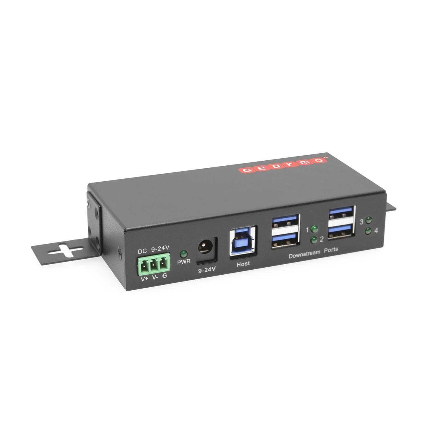 Gearmo 4-Port USB 3.2 Gen 1 Industrial Metal Hub w/15KV ESD Protection