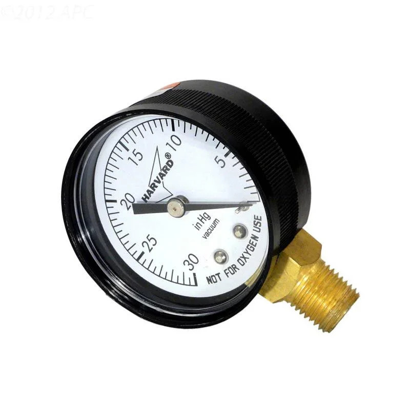 Pressure Gauge, poly case, 1/4" tap, 30Hg", 2" face
