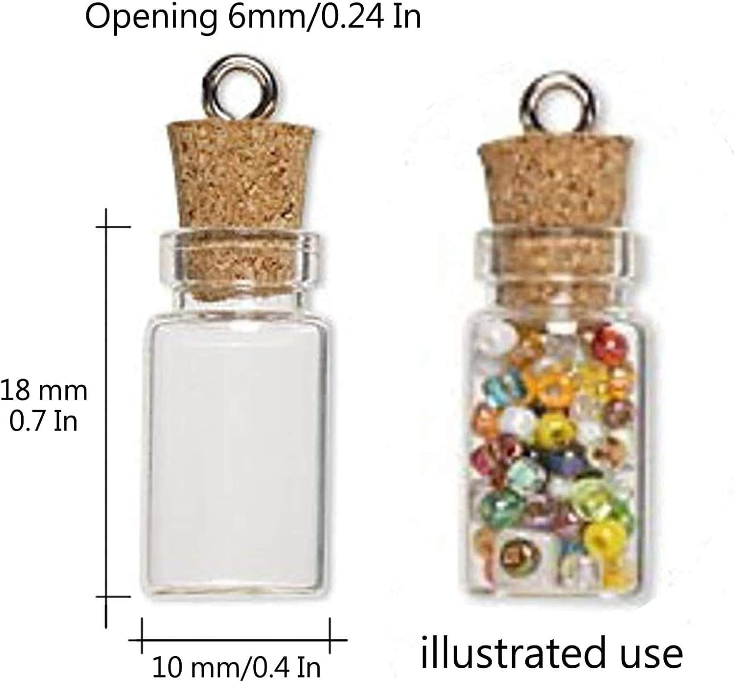 120 Pcs 0.5ml Mini Cork Bottles Vials Clear Small Glass Bottles Tiny Jars wit...