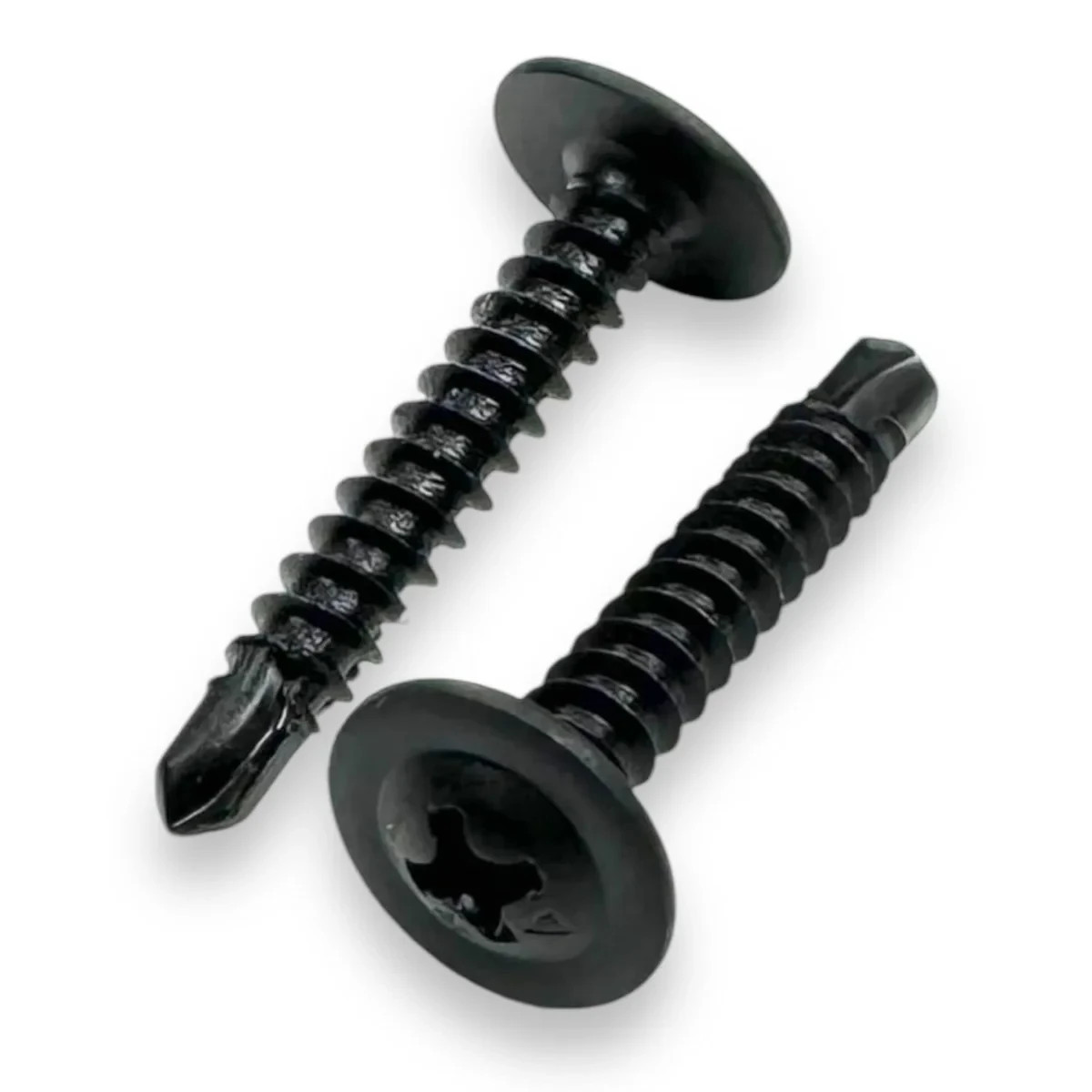 #8 x 1" Phillips Black Sheet Metal Screws, Self Drilling (150 Qty)