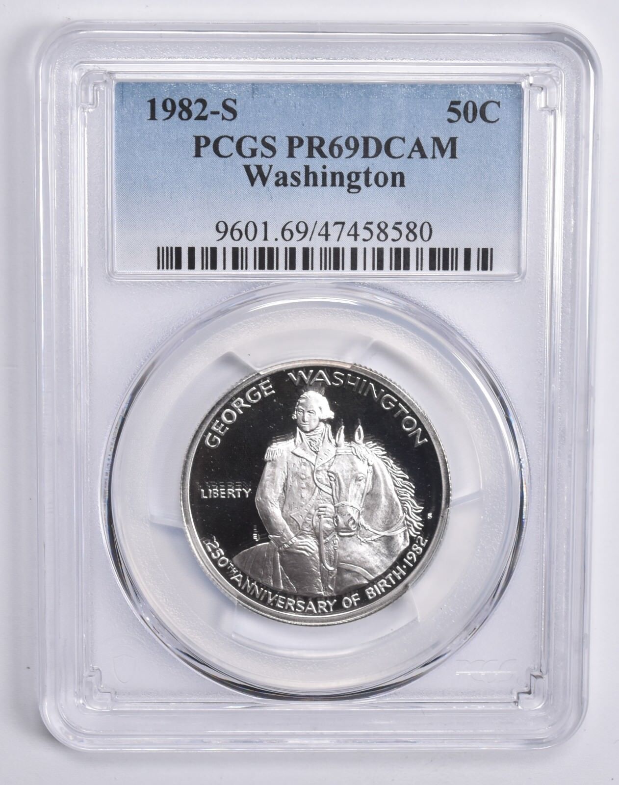 PR69 DCam 1982-S Washington Commemorative Half Dollar PCGS Blue Label
