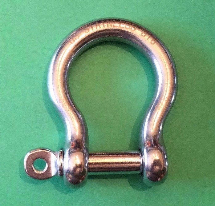 Stainless Steel 316 Forged Bow Shackles 3/8" (10mm) Marine Grade
