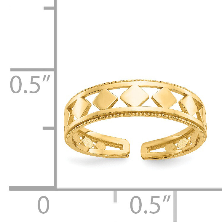 14k Diamond Shapes Toe Ring R548