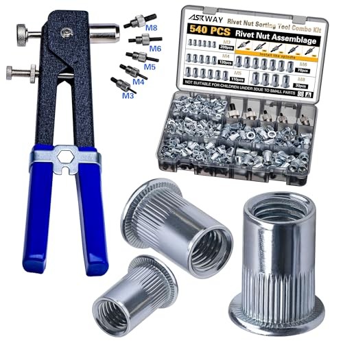Rivet Nut Tool Kit 540Pcs Nut Riveter Tool Kit | 540 PCS Rivet Nut Tool Kit