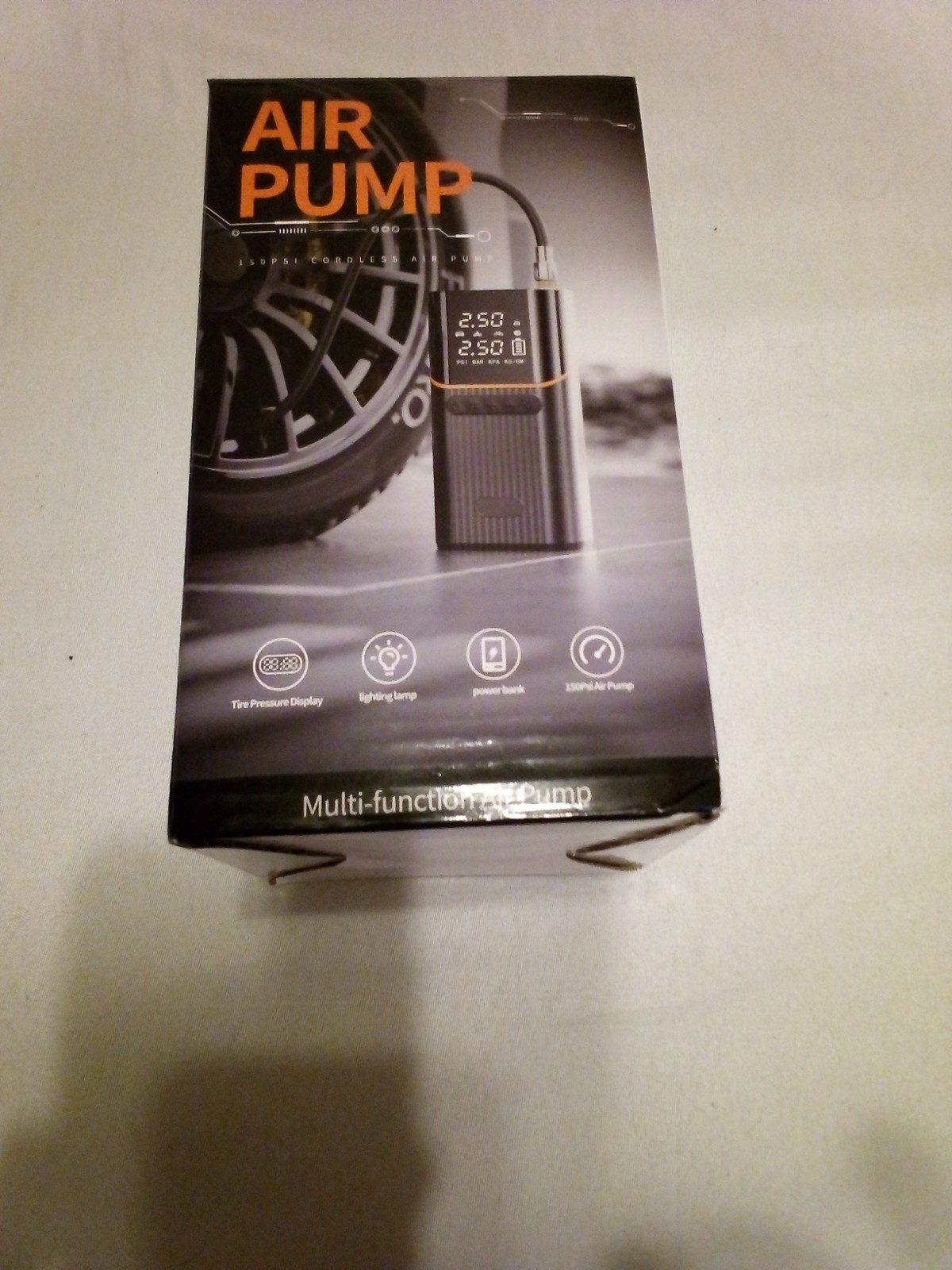 150PSI Tire Inflator Multi-function Portable Air Pump FastCordless Rechargeable