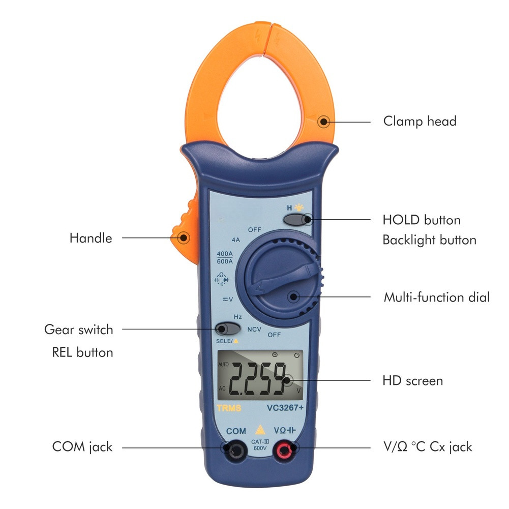 True for rms VC3267+ Clamp Meter with Auto Range Backlight and NCV for