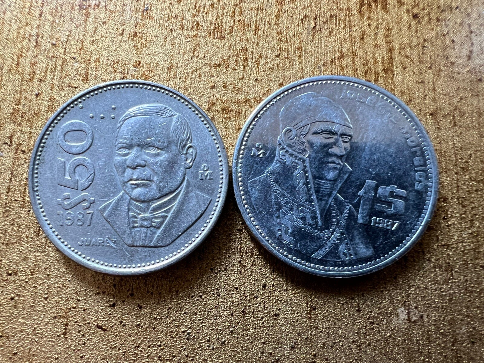 1987 MEXICO 50 PESOS COIN BENITO JUAREZ & 1 Peso Mexico Coin Lot