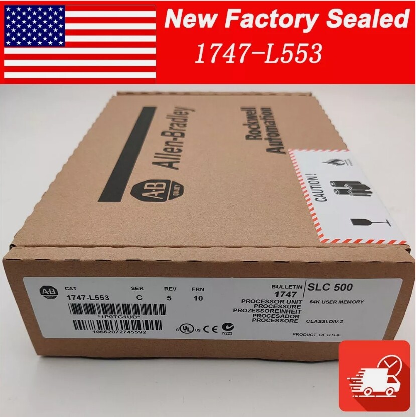 New Factory Sealed AB 1747-L553 SER C SLC500 5/05 CPU Processor Unit 1747L553
