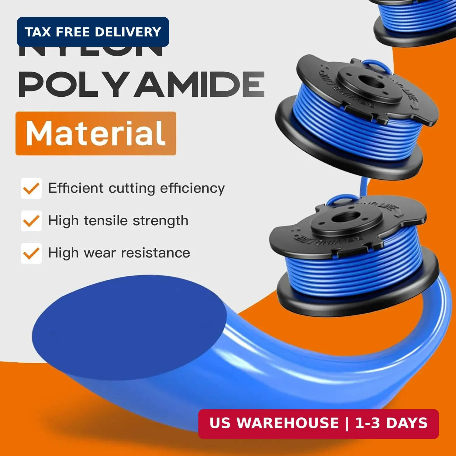 3Pack .065" String Pre-Wound Spool Compatible with Hart Auto-Feed String Trimmer