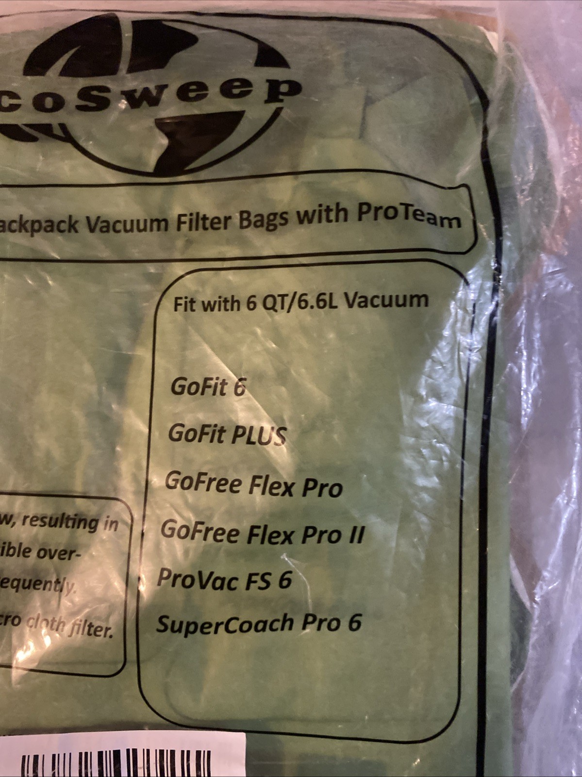 12 Pack 107314 Micro Filter Bags Replacement for ProTeam 6 Quart Backpack Vacuum