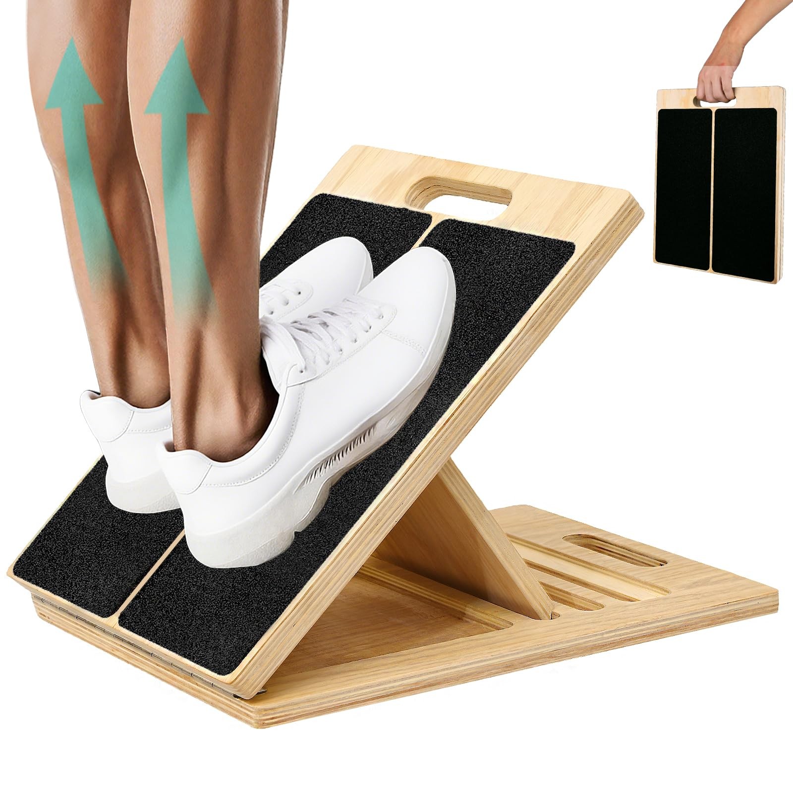 Adjustable Slant Board Wooden Calf Stretcher Physical Therapy 350 lb