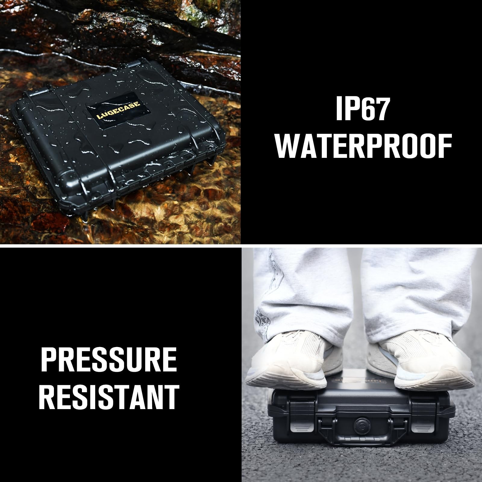 TSA Approved 9mm Pistol Case Hard Shell Waterproof Shockproof Gun Case