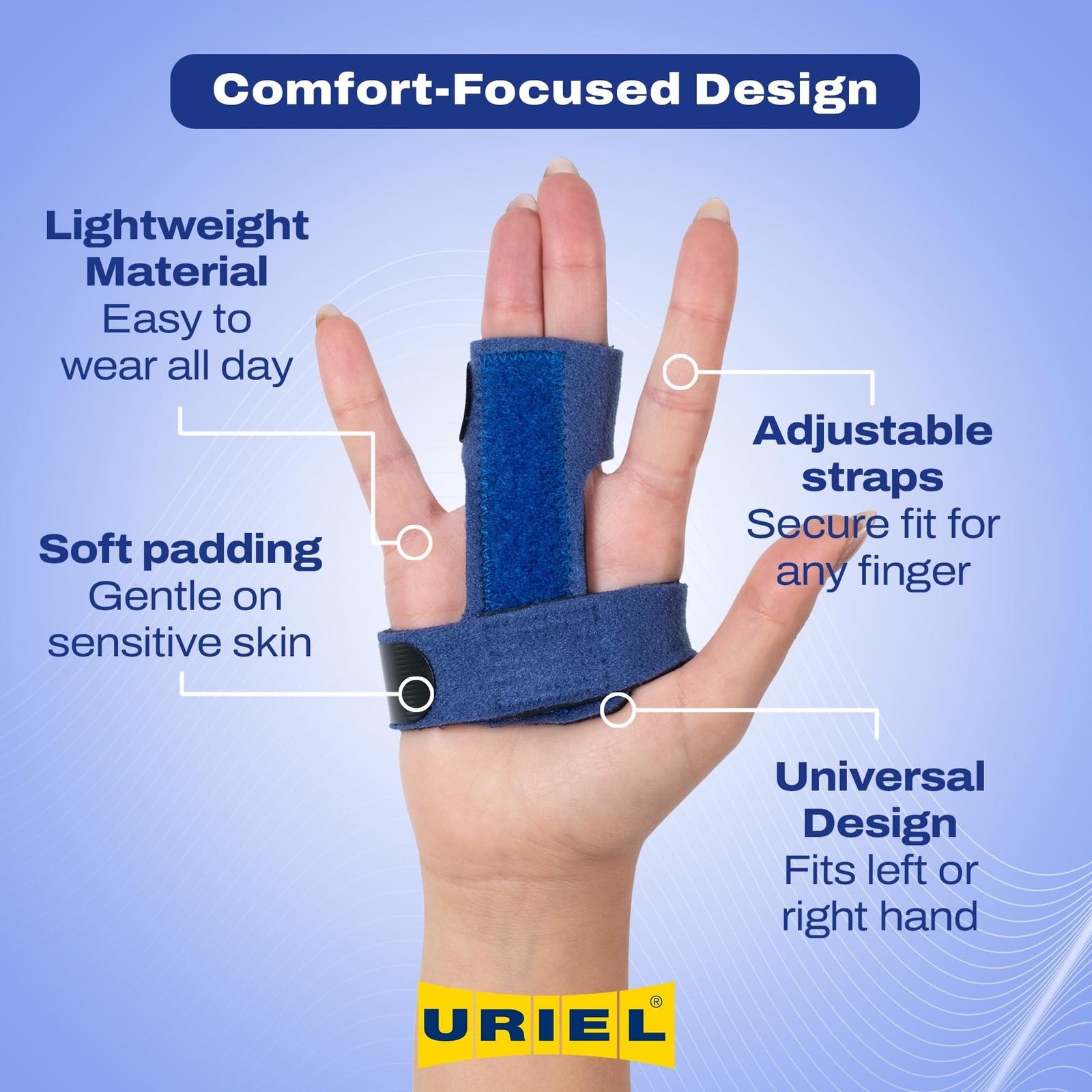 URIEL Adjustable Trigger Finger Splint for All Fingers – Comfortable Trigg